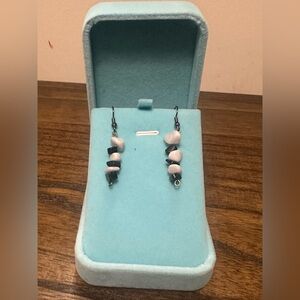 Elegant Black and White Dangle Earrings